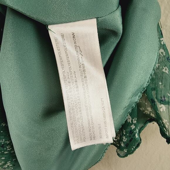 Keepsake The Label Genesis Green Ditsy Floral Ruffle Flowy Mini Dress - Picture 9 of 11